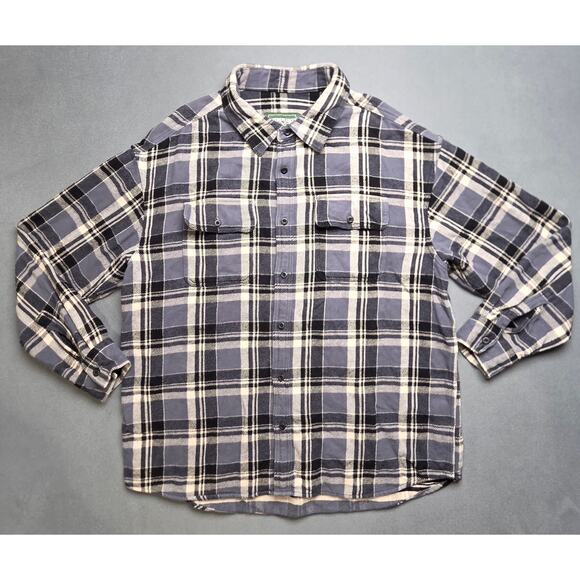 American Eagle Heavy Flannel Men 2X XXL Plaid Pockets Chore Big Mac Outdoor - Picture 2 of 6